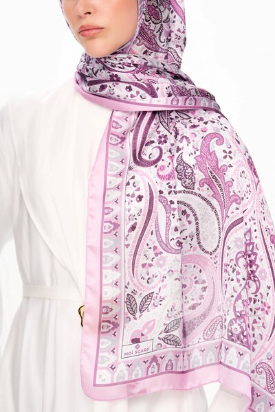 MOISCARF Royal Tangle Refined Jan Jan Ethnic Patterned Shawl Pink