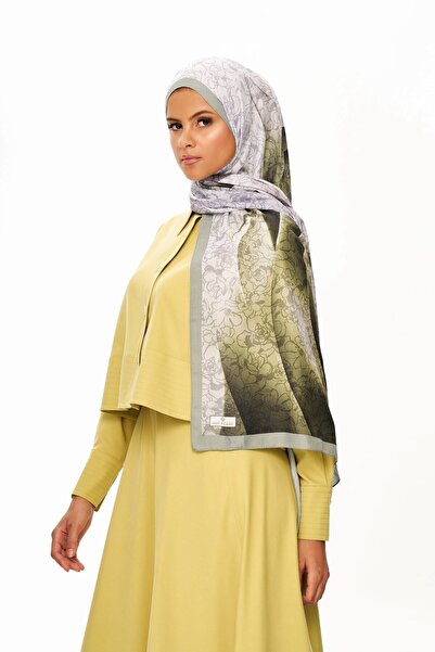 MOISCARF Echo D'Orient Zero Weight Patterned Shawl Dark Green