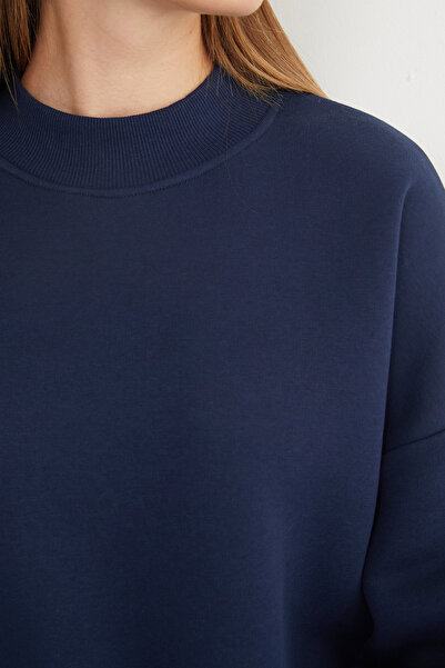 Fulla Moda 3 нитки Базовий велосипедний комір Oversize Світшот