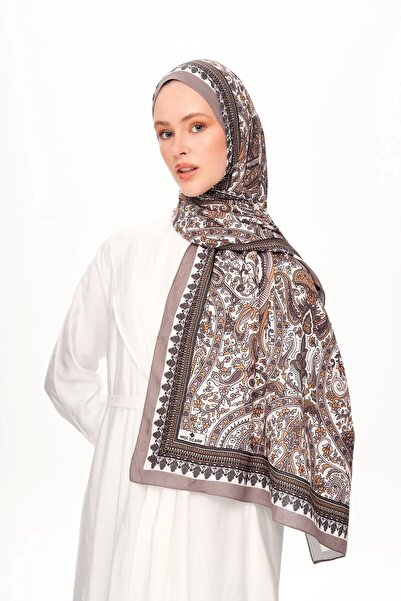 MOISCARF Şal cu model etnic PAİSVERDE Zero Weight, maro închis