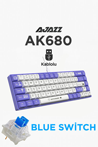 Ajazz Ak680 Hot-swap Kablolu Mekanik Oyuncu Gaming Klavye