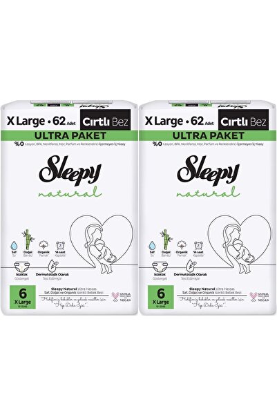 Sleepy Bebek Bezi Natural Beden:6 (15-25KG) Extra Large 124 Adet Ekonomik Ultra Pk