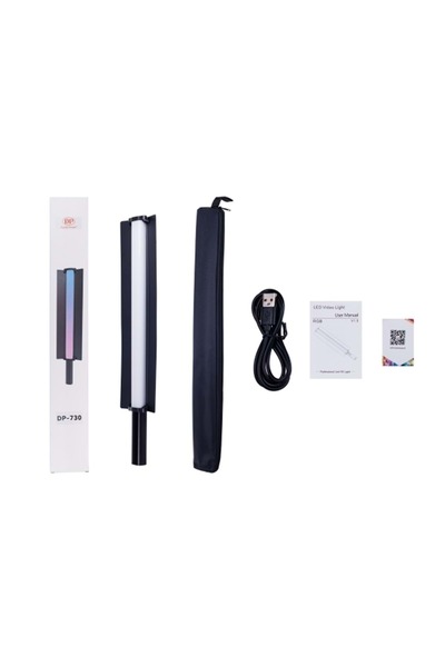 DP -730 LED Rgb Stick Çubuk LED Foto Video Işık Rgb LED Işık Çubuğu Telefonla Kontrol Çantalı 30W