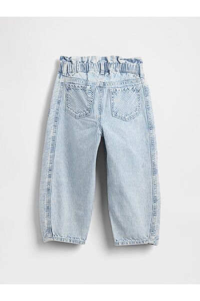 GAP Kız Bebek Mavi Jean Pantolon Çizgili Horseshoe
