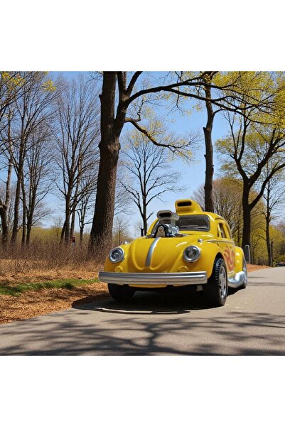 Nostaljik Lezzetler Metal Araba Çek Bırak Vw Bettle Modifiye Sarı Sesli ve Iş...