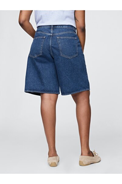 GAP Kadın Mavi 11" Mid Rise Longline Denim Şort