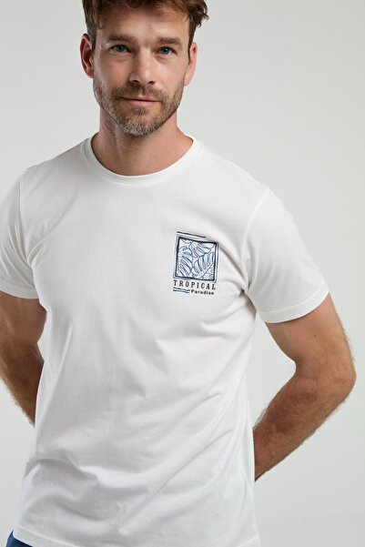 Arnetta 3304 Чоловічий білий короткий шорти з бермудами піжамний комплект