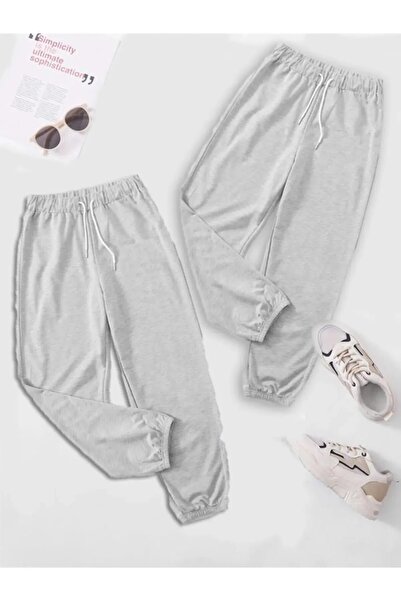 Eşofmania Σετ Unisex Γκρι Διπλό Ελαστικό Φούτερ