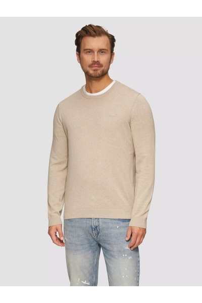 s.Oliver Men's crew neck sweater, Light brown