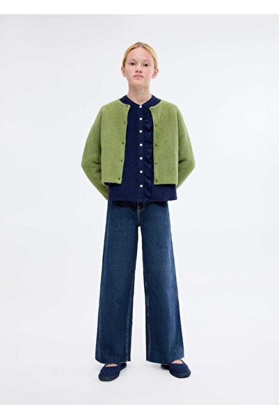 MANGO Kids Yıpranmış paçalı wideleg jean