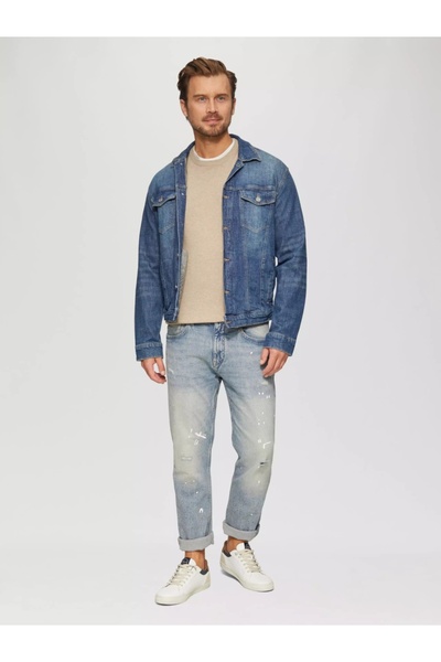 s.Oliver Men's crew neck sweater, Light brown