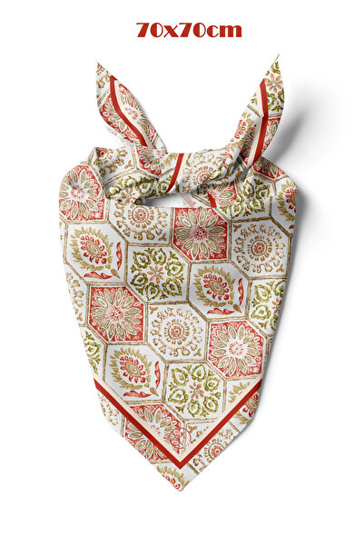 tuaipek Etnik Motifli Kare Desen 70*70cm Bandana/Fular
