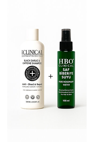 hbo CLINICAL Sarımsaklı Şampuan + Clınıcal Saf Biberiye Suyu Saç Bakım Seti