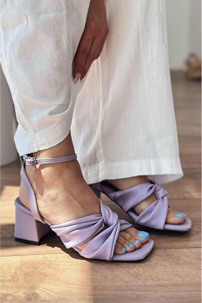I Love Shoes Casne Mat Deri Bilekten Bağlamalı Topuklu Ayakkabı Lila
