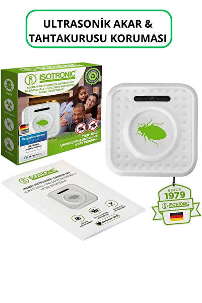 İsotronic Ultrasonik Akar & Tahtakurusu Koruması – Pilli, 30 m² Alan (İlk Pil...