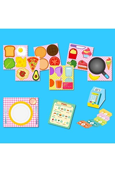 TOTS & FOLKS Pretend Play Chef's Kitchen, Şef Mutfak Oyun Seti, Rol Yapma Oyunu, Şefin Mutfağı, Let's Pretend Chef Kitchen, Restoran Oyuncağı, 43 Parça, 3+ Yaş
