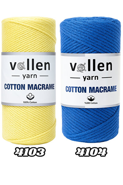 vollen yarn Premıum Koton Pamuk Makrome Ipi,2mm Pamuk Zincir Makrome,supla,çanta Ipi,ekru