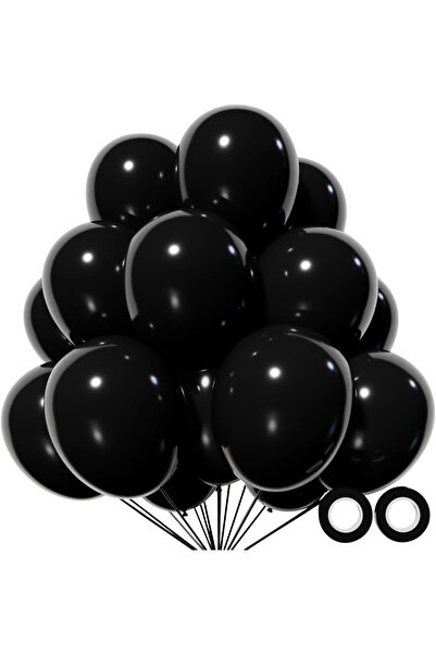 Baloncu Dükkanı 25 بالون أسود لامع للحفلات، التخرج، الخطوبة، أعياد الميلاد، زينة الحفلات