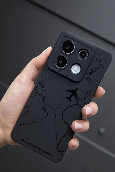 KVK PRİVACY Xiaomi Note 13 Pro 5G Uyumlu – Harita Desenli, Yumuşak Silikon Kılıf, Darbeye Karşı Dayanıklı Kapak