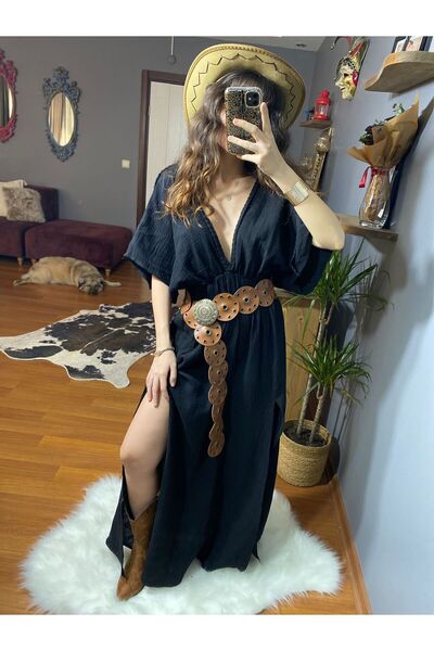 MODAGK Women's Tan Color Leather Medallion Buckle Cowboy Style Design Belt