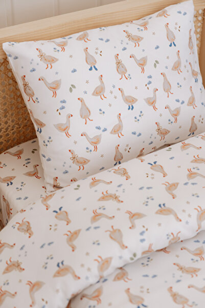Lollie Baby&Kids Baby Crib, Park Bed (70X110 cm) Duvet Cover & Sheet Set, Cotton Satin - Goose Pattern