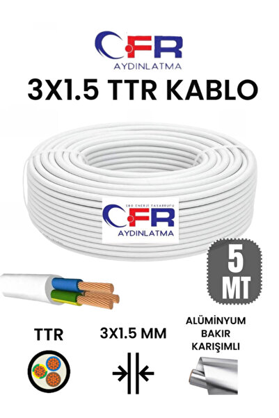 CFR LED AYDINLATMA 3X1.5 TTR Çok telli Elektrik Tesisat Kablosu 5,10,15,20,25...