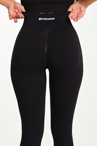 gymhams Black Sculpta Series (High Recovery) Hip Gathering Shaping Push up Women's Sports Leggings