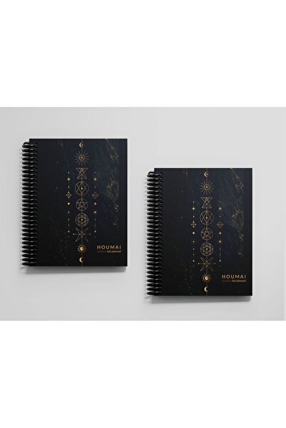 Yıldızistan A5 Checkered Spiral Bound Cardboard Cover 96 Pages Houmai Special Collection Quality Printing School Notebook