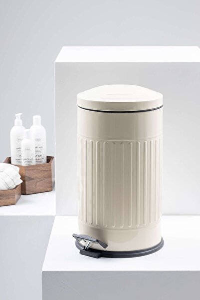 FH finehome Vidor Pedallı Çöp Kovası 16LT Krem