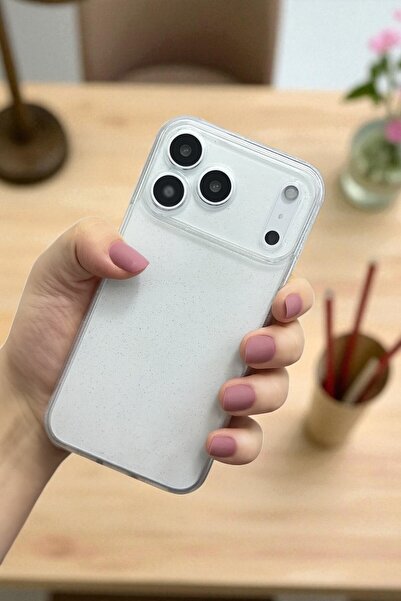 KVK PRİVACY Apple iPhone 17 Pro Max Uyumlu – Simli Şeffaf, Yumuşak Silikon Kı...