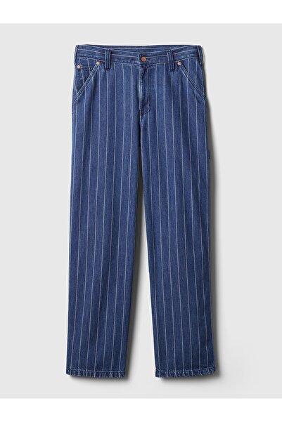 GAP KadınMid Rise '90s Loose Çizgili Carpenter Jean Pantolon