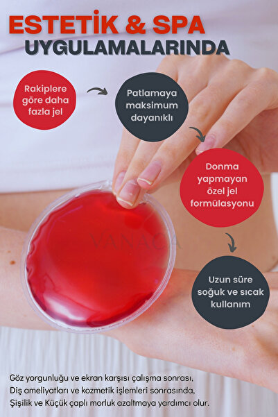 Vanaca Grup Göz Burun Estetiği Sonrası Tekrar Kullanılabilir Sıcak Soğuk Kompres Jel | 2'li Yuvarlak Set