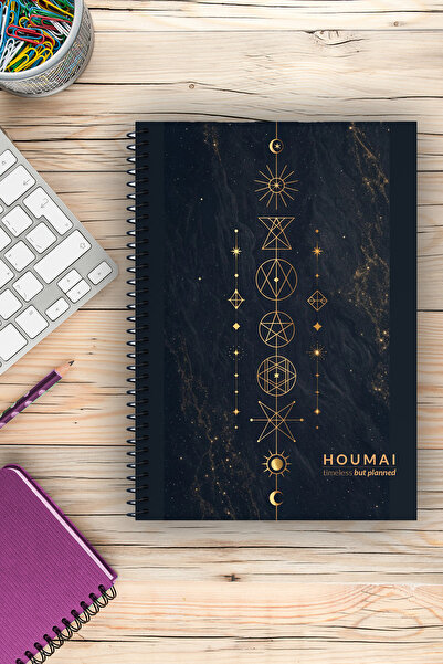 Yıldızistan A5 Checkered Spiral Bound Cardboard Cover 96 Pages Houmai Special Collection Quality Printing School Notebook