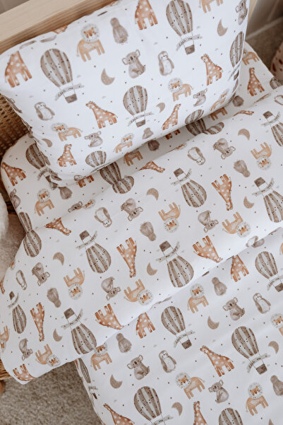 Lollie Baby&Kids Baby Crib, Park Bed (70X110 cm) Duvet Cover & Sheet Set, Cotton Satin - Jungle