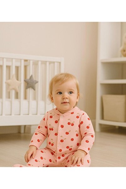 Pamira BEBEK TULUM PAMUKLU KİRAZ DESENLİ UZUN KOLLU