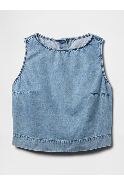 GAP Kadın Mavi UltraSoft Denim Bluz