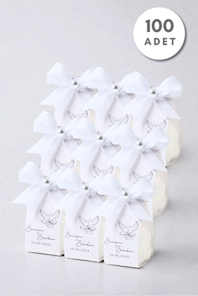 BERFUĞ KIRAN 100 ADET BASKILI KAĞIT BUBBLE HEDİYELİK MUM Kİ