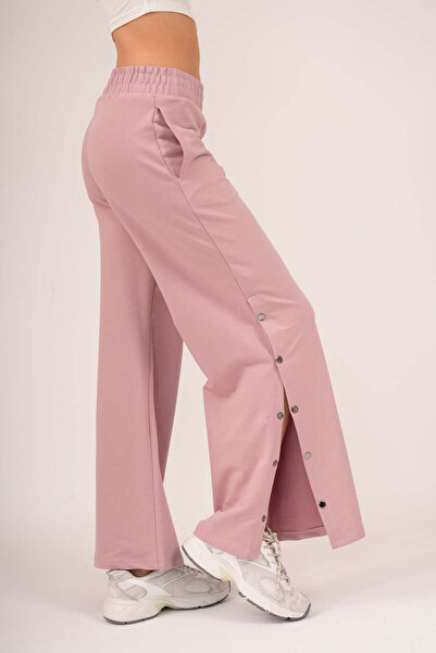 PONÇİK Pantaloni de damă din bumbac pieptănat cu picior largi și buzunar 2352...