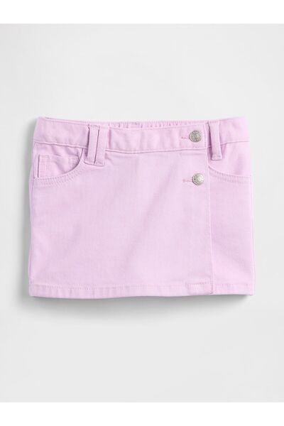 GAP Kız Bebek Pembe Denim Şort Etek