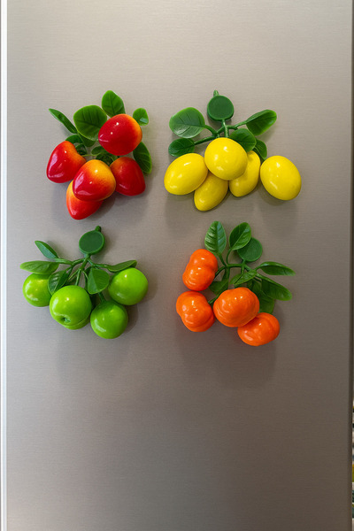 Home Yapay sebze,meyve dekor magnetli 4'lü set
