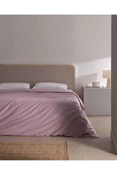 Madame Coco Manon Doppelbettbezug, 100 % Baumwolle, Ranforce, einfarbig, Hellpflaume