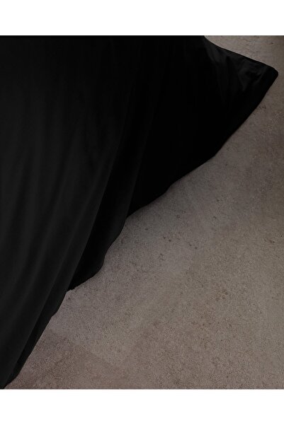 Madame Coco Manon Ranforce Bettbezug, 100 % Baumwolle, Kingsize, einfarbig, Schwarz