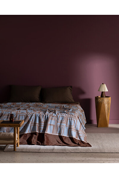 Madame Coco Breville Doppelte Welsoft Fleecedecke mit Aufdruck, Hellblau