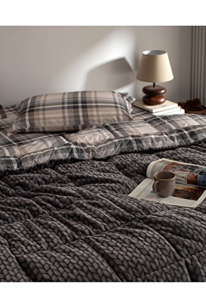 Madame Coco Beth Wellsoft-Bettdeckenset für Einzelbett, Anthrazit