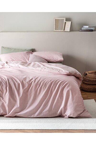 Madame Coco Odette Bettwäsche-Set, Kingsize, 100 % Baumwolle, Ranforce-Druck, Puder