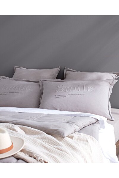 Madame Coco Bobigny King Size Baumwolle SuperSoft Bettdecken-Set - Grau