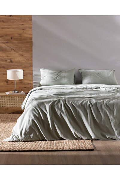 Madame Coco Rosalie Bettbezug-Set, Kingsize, 100 % Baumwolle, Dobby-Muster, Khaki