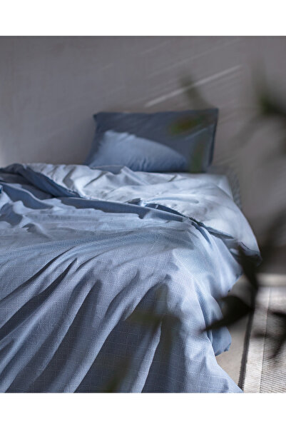 Madame Coco Odette Doppelbett-Bettbezug-Set, 100 % Baumwolle, Ranforce-Druck, Dunkelblau