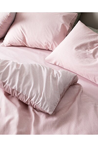 Madame Coco Odette Bettwäsche-Set, Kingsize, 100 % Baumwolle, Ranforce-Druck, Puder