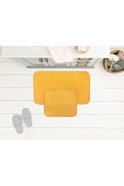 Madame Coco Mathilda 2er-Pack Badematten - Senfgelb - 50x80 cm